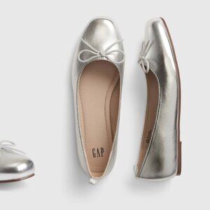 NWT GAP Ballet Flats Silver Retail $49